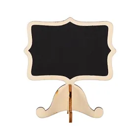 10Pcs Mini Wooden Chalkboard Blackboard Message Table Number Sign with Base Stand for Wedding Party Decor ( Color : Gold )