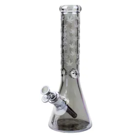 13" Electroplated Glass Beaker Water Pipe