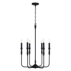 30"H PALOMA 6-LIGHT CHANDELIER, TEXTURED BLACK