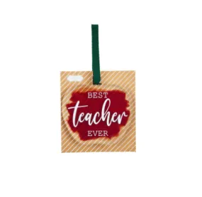 Acrylic Best Teacher Ever Apple Ornament