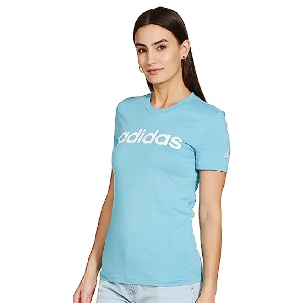 Adidas Women's Lin Tee (Blue/White)