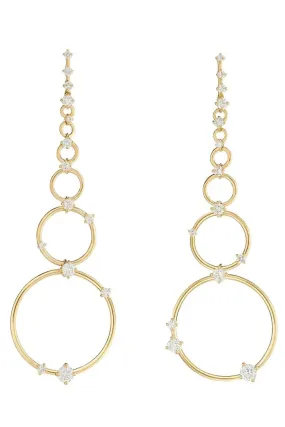 Aerial Diamond Loop Earrings- Yellow Gold