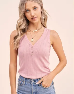 Blush V-neck Tank