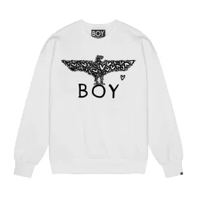 BOY HEARTS SWEATSHIRT - WHITE