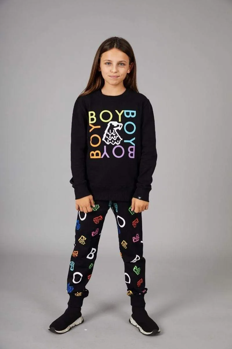 BOY QUADRUPLE KIDS SWEATSHIRT - BLACK