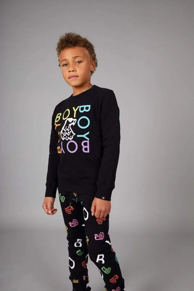 BOY QUADRUPLE KIDS SWEATSHIRT - BLACK