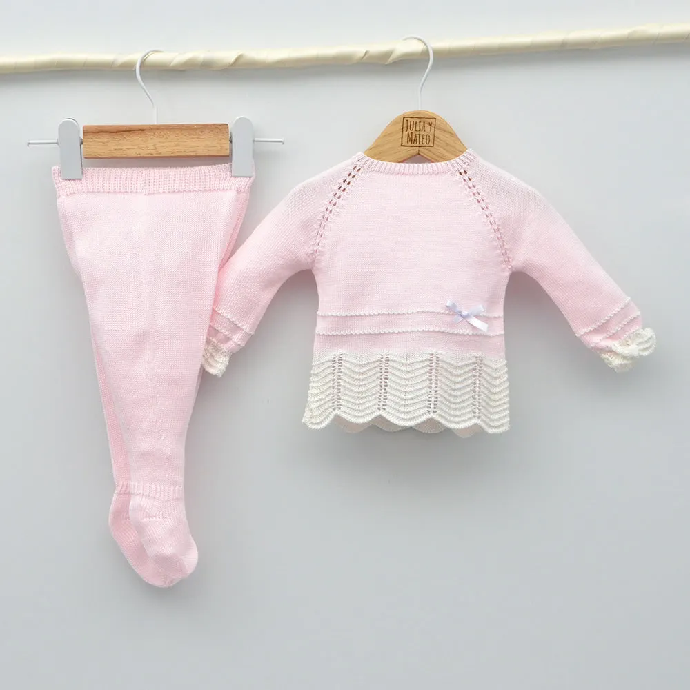 Conjunto bebés Alba perle con jersey y polaina