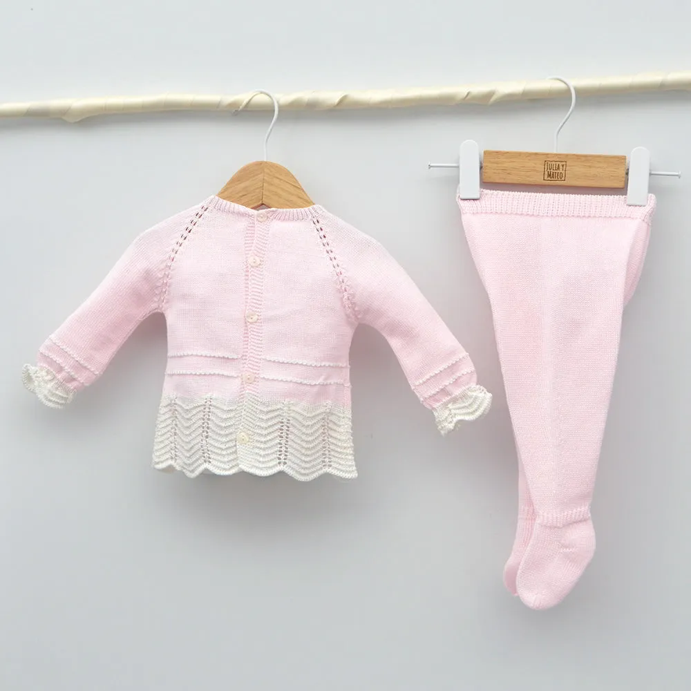 Conjunto bebés Alba perle con jersey y polaina