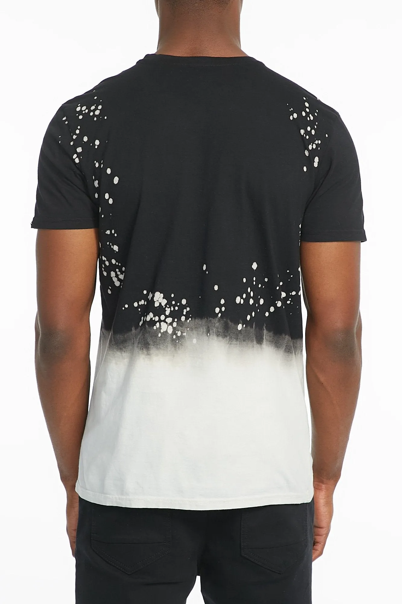 Guys 2-Tone Paint Splatter Distressed Tee