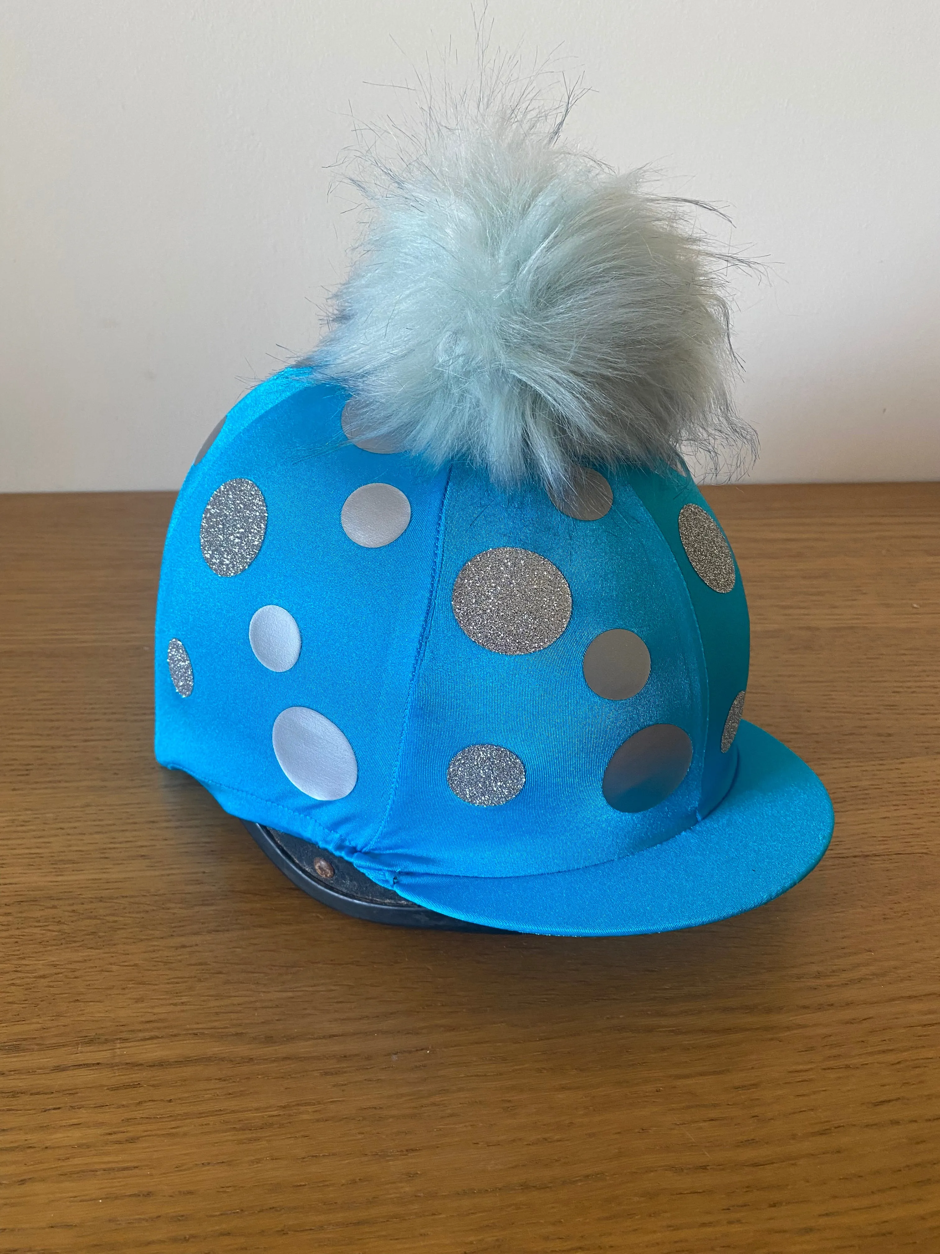 Hardy Equestrian Spots Hat Silk With Removable Pom Pom