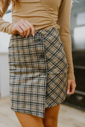 Late To Class Plaid Mini Skort LD23