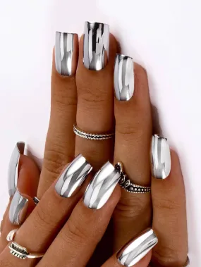 Metallic Square Press on Nails