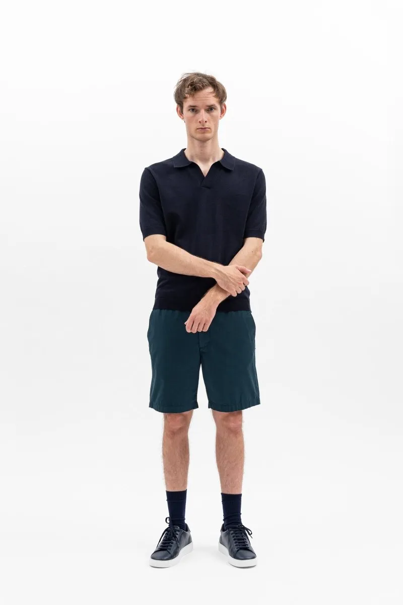 Norse Leif Linen Polo Dark Navy