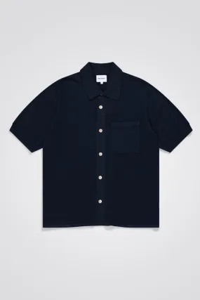 Norse Rollo Linen SS Shirt Dark Navy