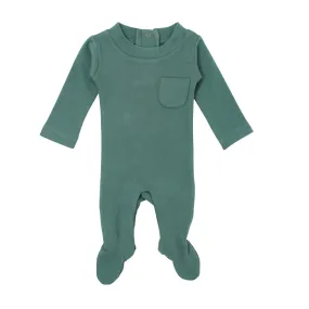 Organic Mock-Neck Footie in Spruce