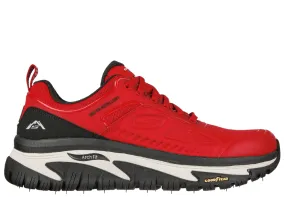 Pantofi sport, barbati, SKECHERS WATER REPELLENT Arch Fit Road Walker, 237333-RDBK rosu, piele ecologica