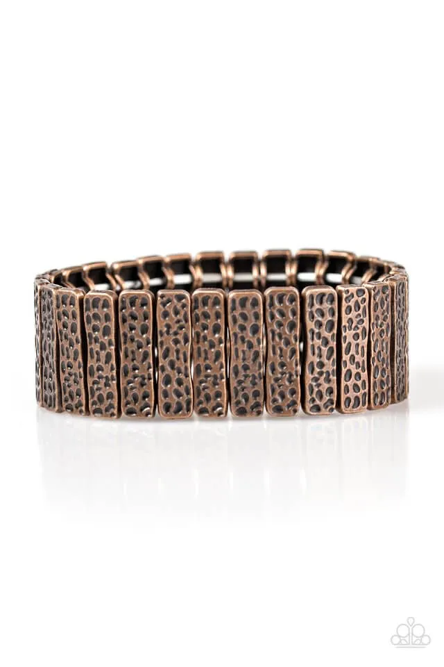 Paparazzi Accessories  - Cave Wear #B182 Peg – Copper Bracelet