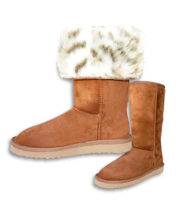 PAWJ Tall Boot | Chestnut / Snow Leopard