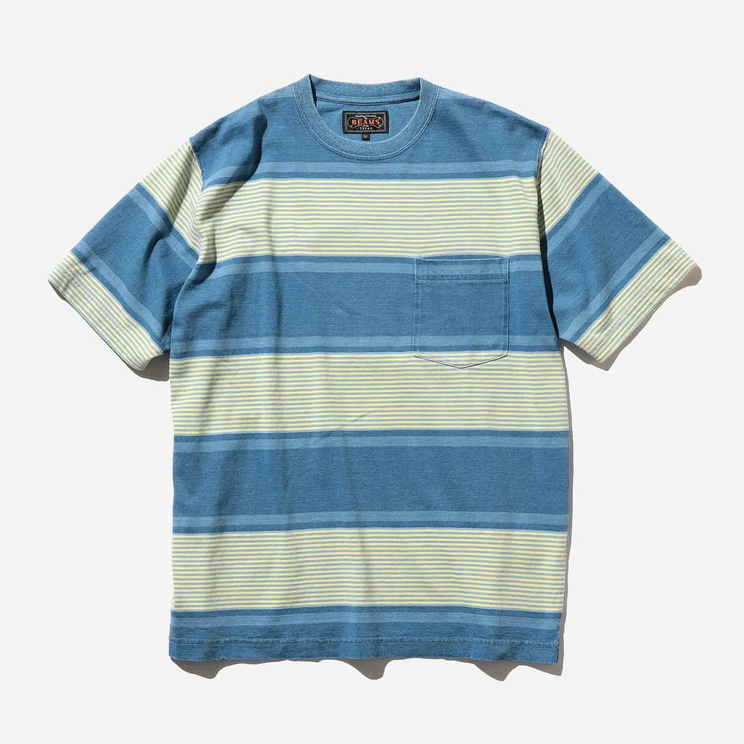 Pocket Tee Indigo Stripe - Sax(Bleach)