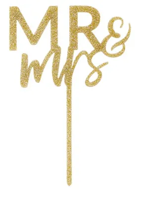 "Mr. & Mrs." Acrylic Cake Topper