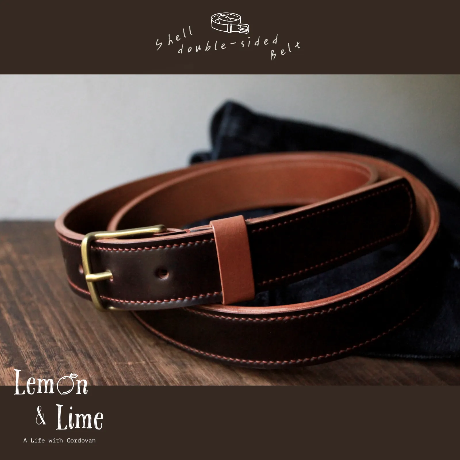 Shell Double-sided Belt【Horween】シェルコードバンのベルト