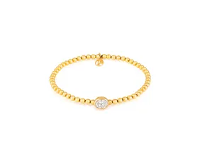 Stirata Oval CVD Diamond 18kt Gold Stretch Bracelet