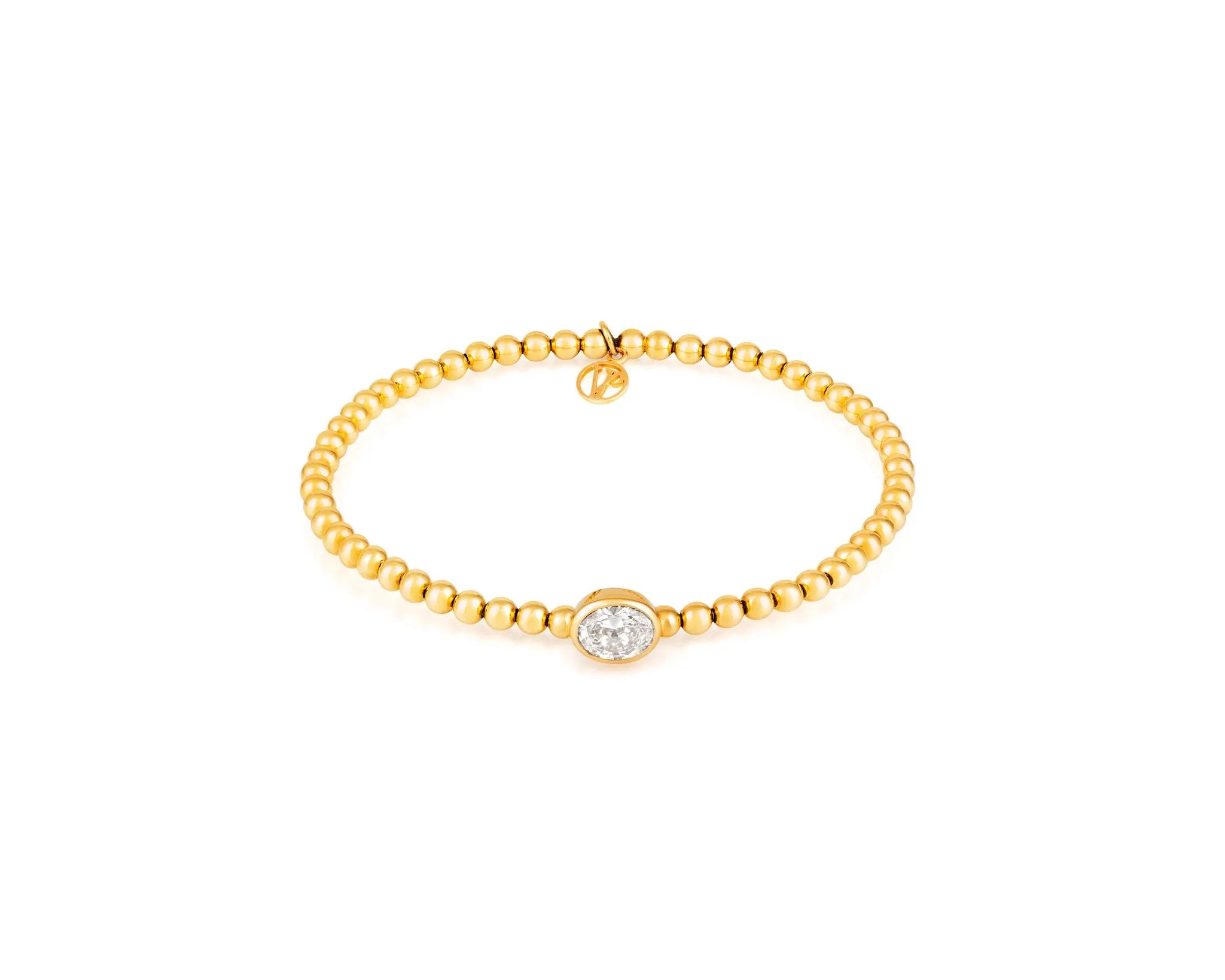 Stirata Oval CVD Diamond 18kt Gold Stretch Bracelet