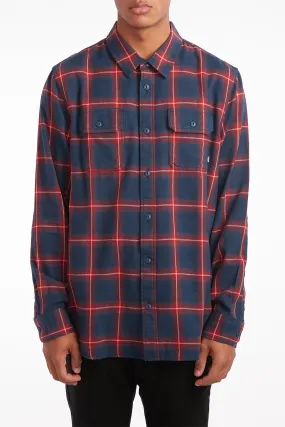 Vans Guys Navy/Red Pender Long Sleeve Shirt